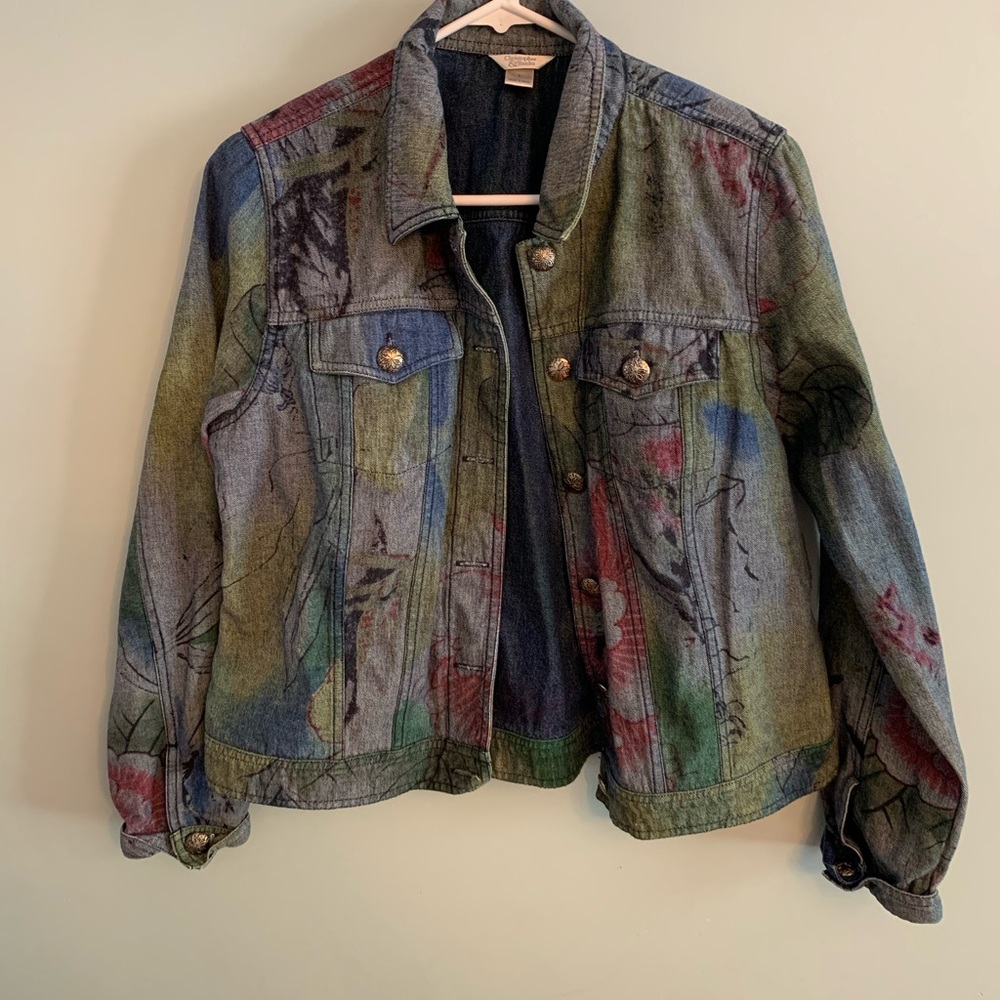 Woman’s Christopher & Banks floral Jean jacket
